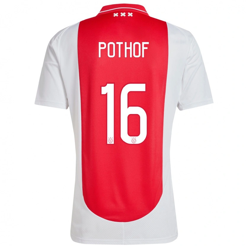 Danxen Niño Camiseta Isa Pothof #16 Rojo Blanco 1ª Equipación 2024/25 La Camisa