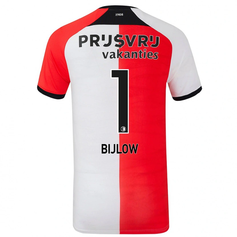 Danxen Niño Camiseta Justin Bijlow #1 Rojo Blanco 1ª Equipación 2024/25 La Camisa