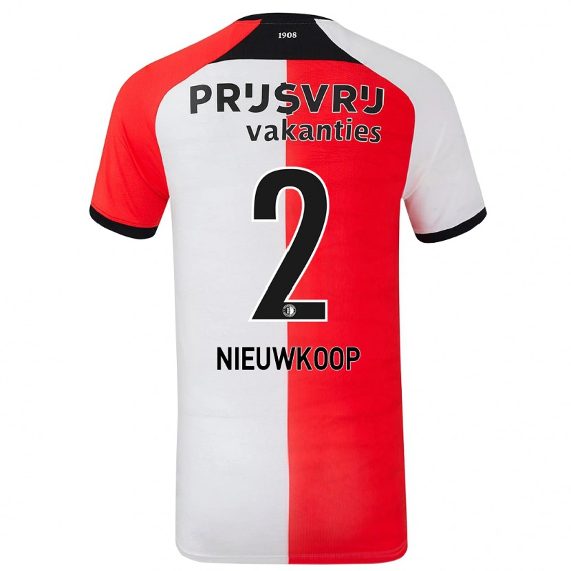 Danxen Niño Camiseta Bart Nieuwkoop #2 Rojo Blanco 1ª Equipación 2024/25 La Camisa