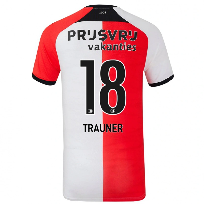 Danxen Niño Camiseta Gernot Trauner #18 Rojo Blanco 1ª Equipación 2024/25 La Camisa