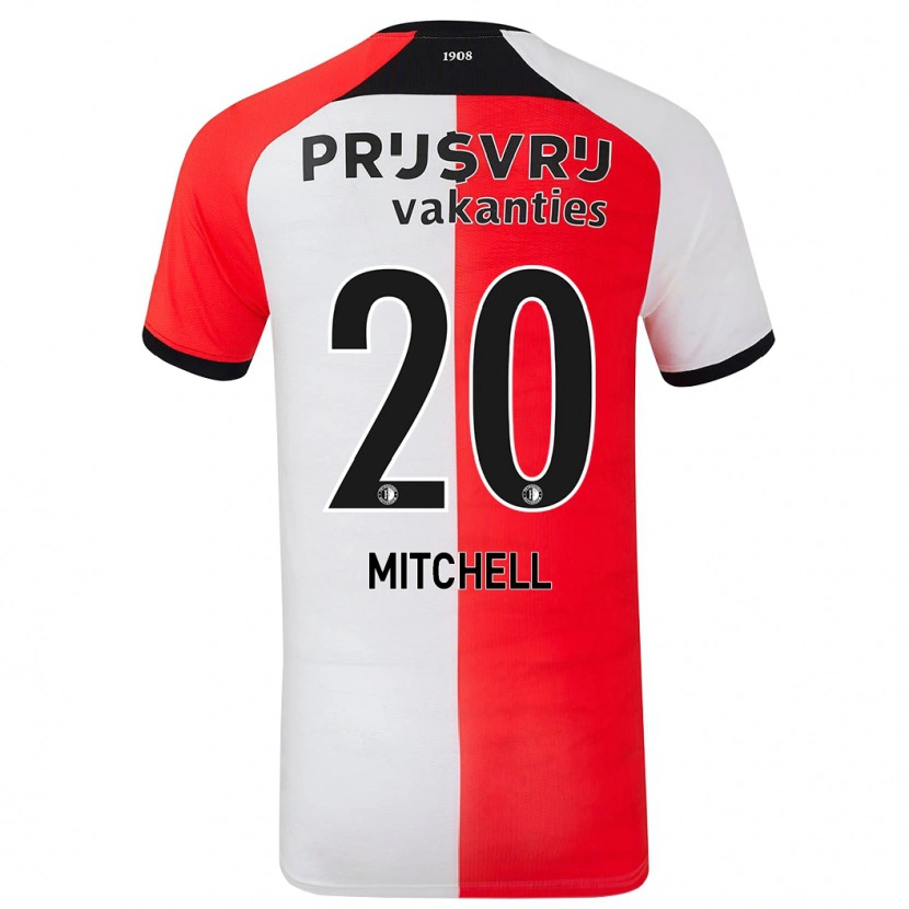 Danxen Niño Camiseta Jeyland Mitchell #20 Rojo Blanco 1ª Equipación 2024/25 La Camisa