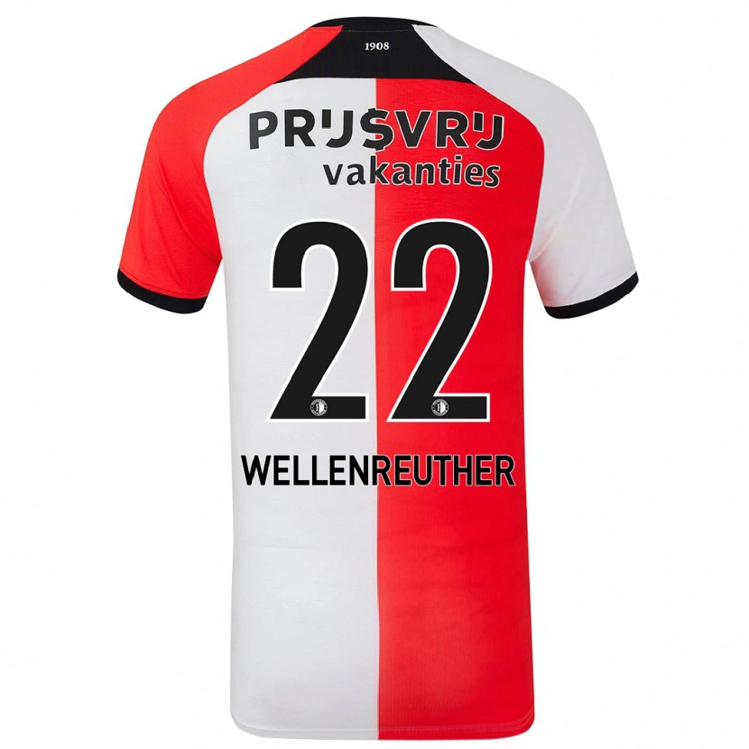 Danxen Niño Camiseta Timon Wellenreuther #22 Rojo Blanco 1ª Equipación 2024/25 La Camisa