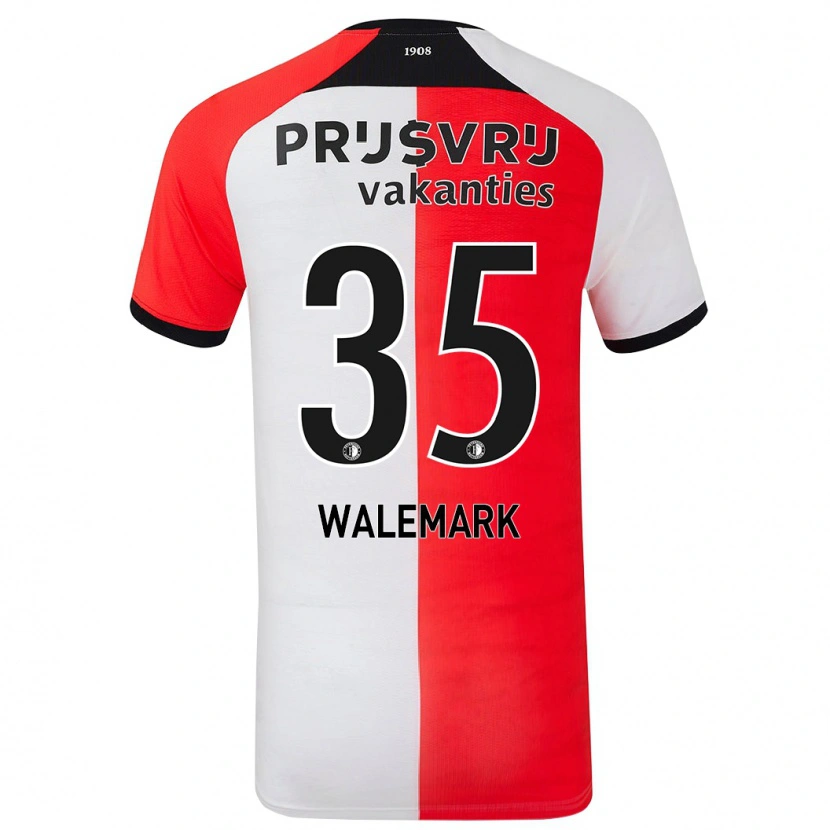 Danxen Niño Camiseta Patrik Walemark #35 Rojo Blanco 1ª Equipación 2024/25 La Camisa