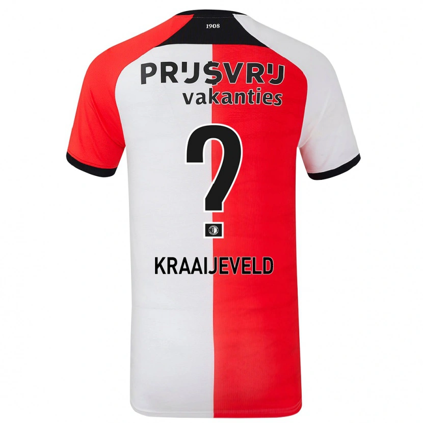 Danxen Niño Camiseta Thijs Kraaijeveld #0 Rojo Blanco 1ª Equipación 2024/25 La Camisa