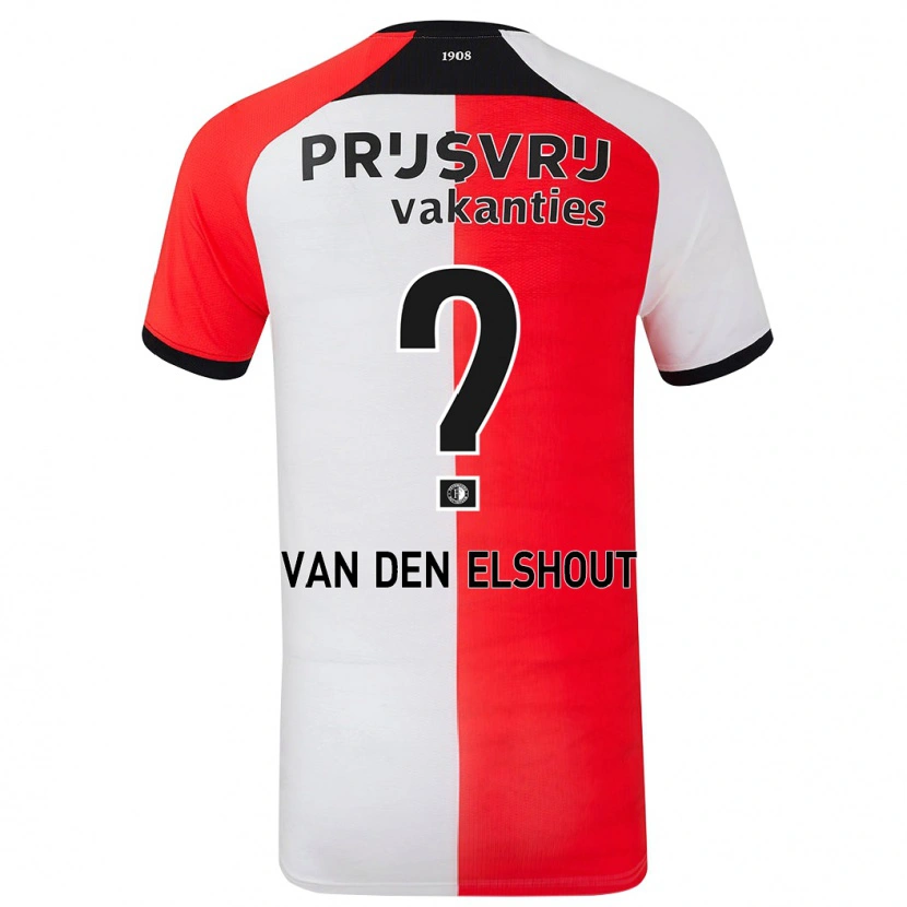 Danxen Niño Camiseta Tobias Van Den Elshout #0 Rojo Blanco 1ª Equipación 2024/25 La Camisa