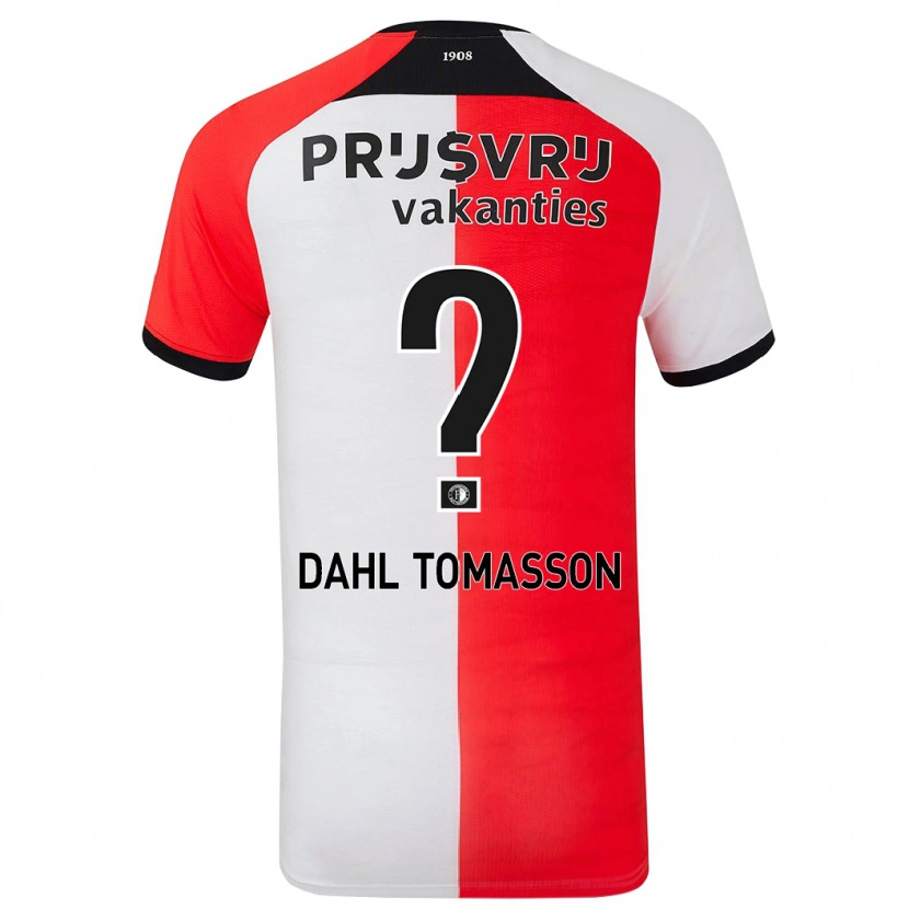 Danxen Niño Camiseta Luca Dahl Tomasson #0 Rojo Blanco 1ª Equipación 2024/25 La Camisa