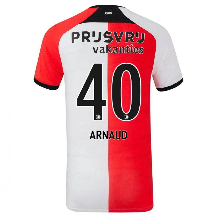 Danxen Niño Camiseta Lugene Arnaud #40 Rojo Blanco 1ª Equipación 2024/25 La Camisa