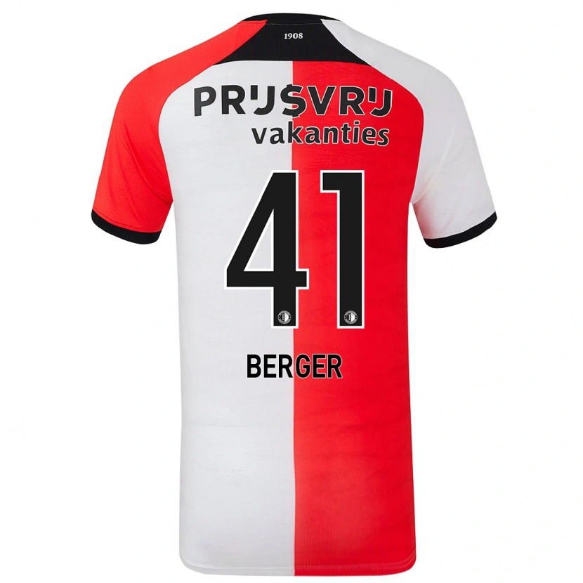 Danxen Niño Camiseta Mannou Berger #41 Rojo Blanco 1ª Equipación 2024/25 La Camisa