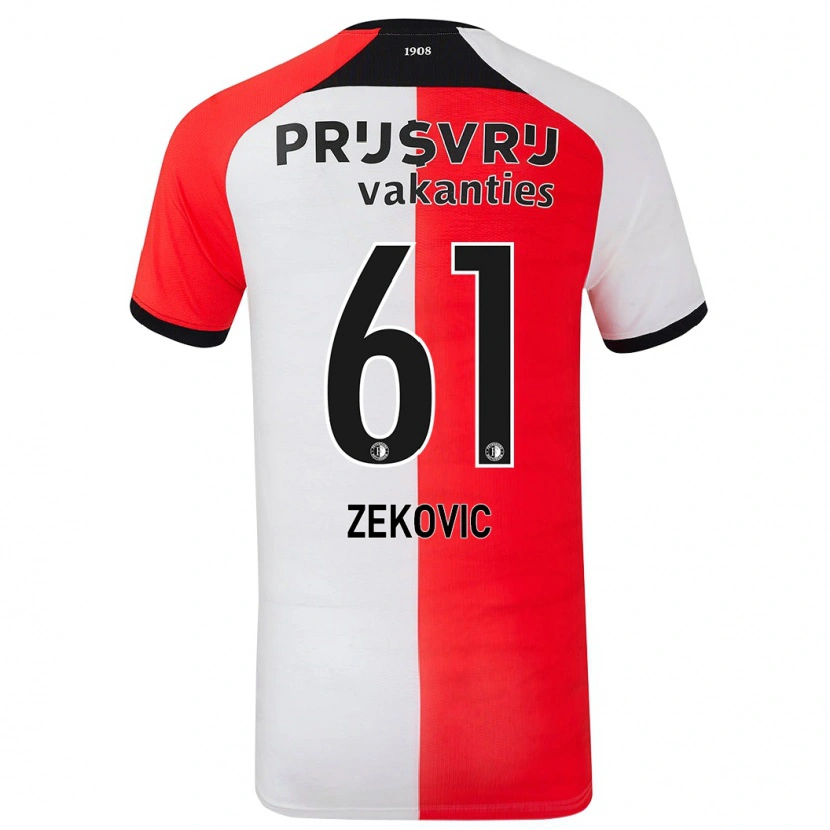 Danxen Niño Camiseta Aleks Zekovic #61 Rojo Blanco 1ª Equipación 2024/25 La Camisa