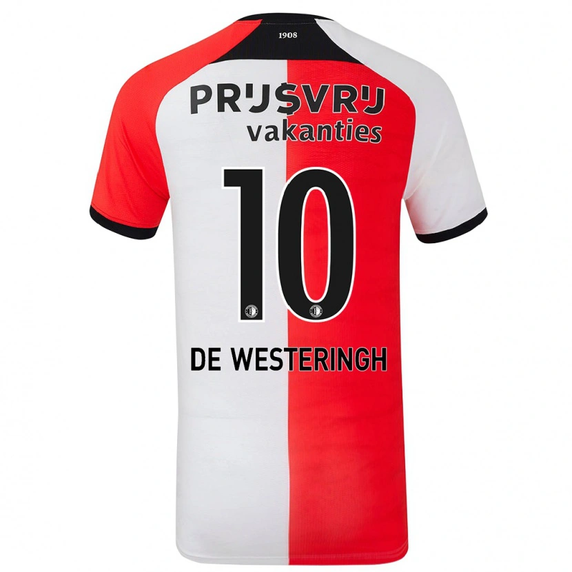 Danxen Niño Camiseta Kirsten Van De Westeringh #10 Rojo Blanco 1ª Equipación 2024/25 La Camisa