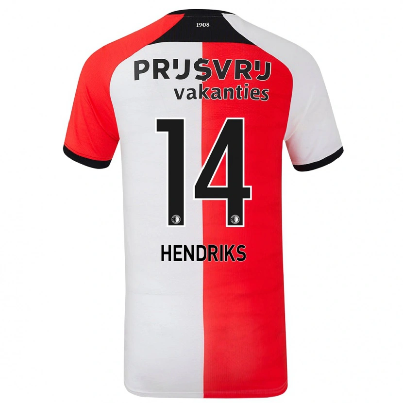 Danxen Niño Camiseta Kim Hendriks #14 Rojo Blanco 1ª Equipación 2024/25 La Camisa