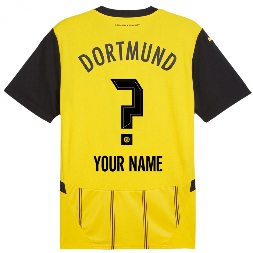 Danxen Niño Camiseta Su Nombre #0 Amarillo Negro 1ª Equipación 2024/25 La Camisa