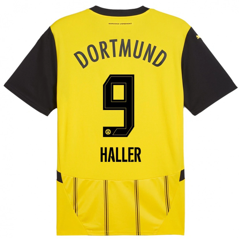 Danxen Niño Camiseta Sébastien Haller #9 Amarillo Negro 1ª Equipación 2024/25 La Camisa