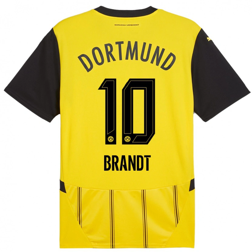 Danxen Niño Camiseta Julian Brandt #10 Amarillo Negro 1ª Equipación 2024/25 La Camisa