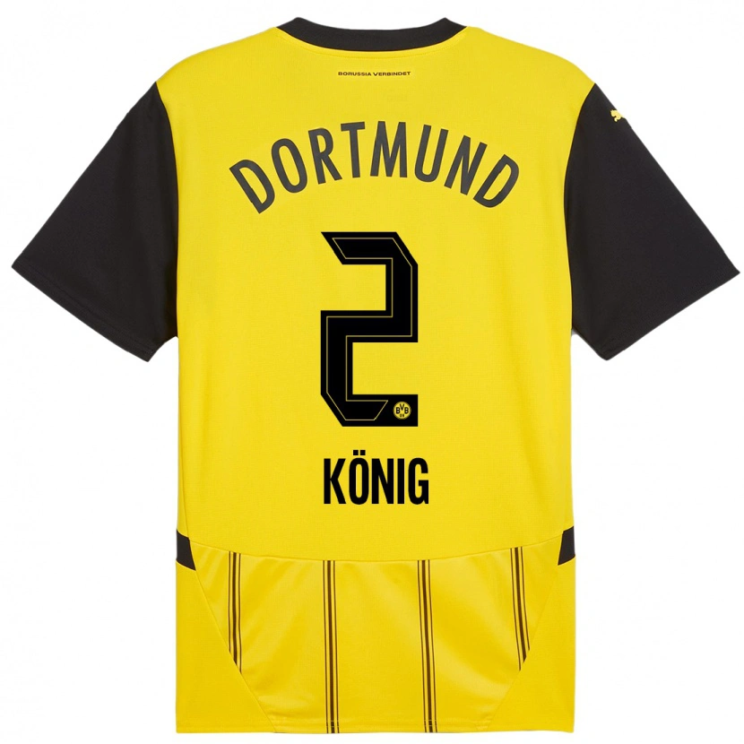 Danxen Niño Camiseta Niklas König #2 Amarillo Negro 1ª Equipación 2024/25 La Camisa