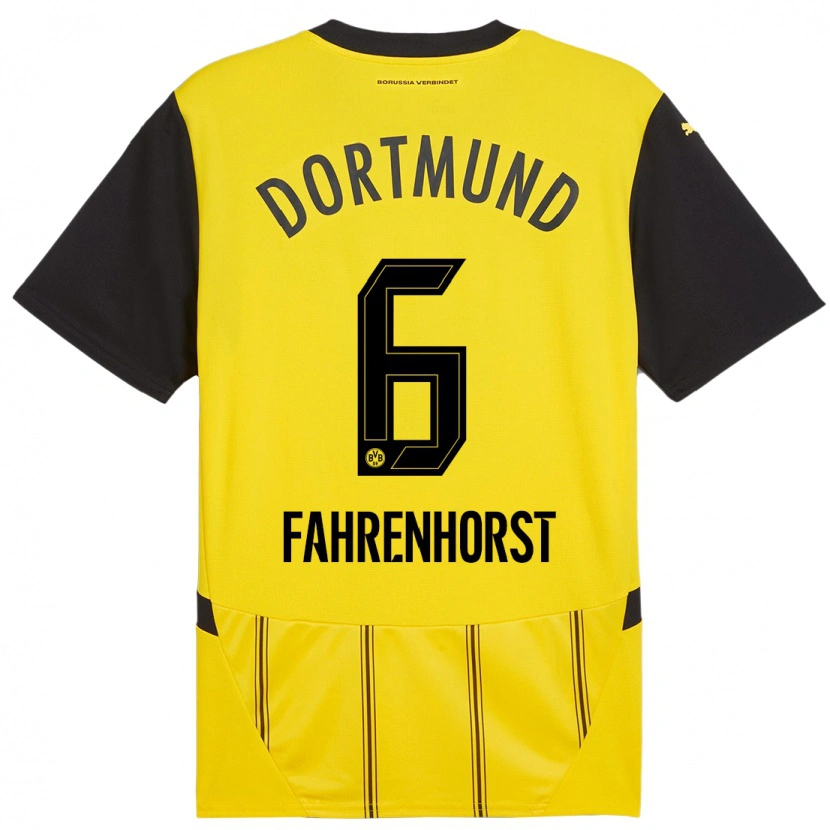 Danxen Niño Camiseta Luke Fahrenhorst #6 Amarillo Negro 1ª Equipación 2024/25 La Camisa