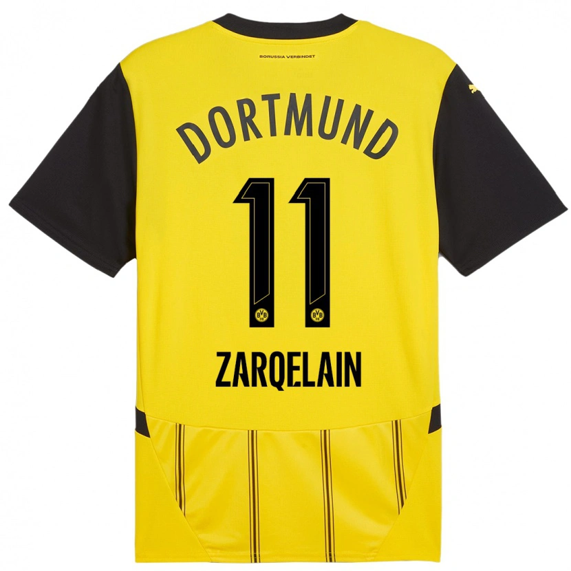 Danxen Niño Camiseta Fadi Zarqelain #11 Amarillo Negro 1ª Equipación 2024/25 La Camisa