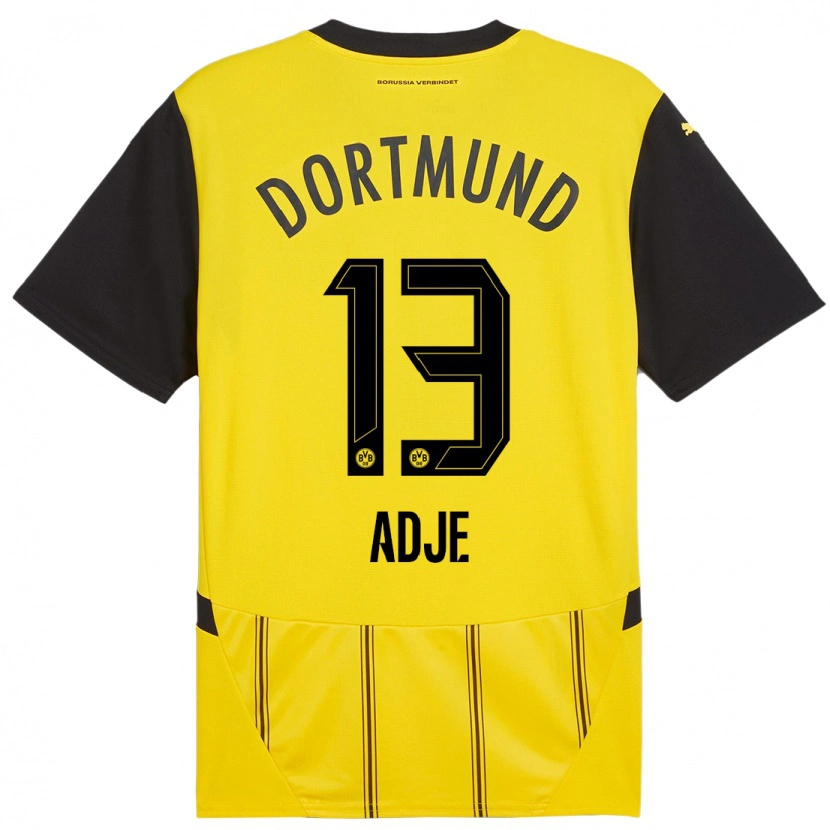 Danxen Niño Camiseta Miguel Adje #13 Amarillo Negro 1ª Equipación 2024/25 La Camisa