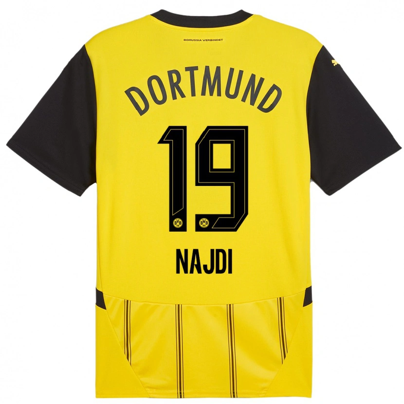 Danxen Niño Camiseta Ahmad Najdi #19 Amarillo Negro 1ª Equipación 2024/25 La Camisa