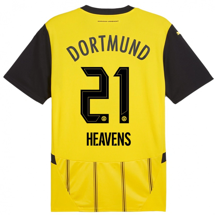 Danxen Niño Camiseta Lukas Heavens #21 Amarillo Negro 1ª Equipación 2024/25 La Camisa