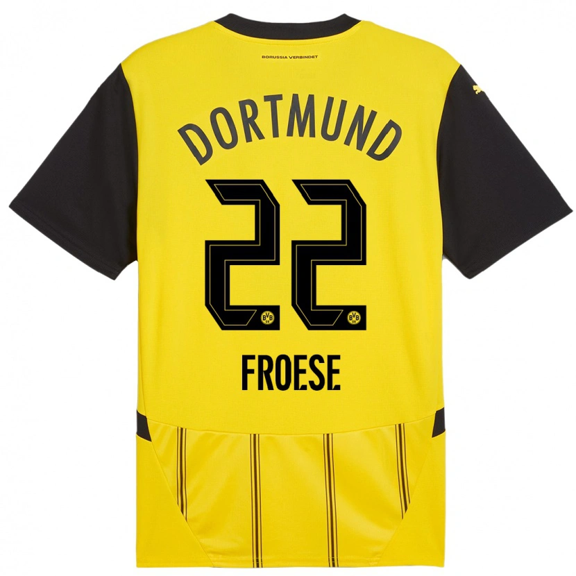 Danxen Niño Camiseta Julien Froese #22 Amarillo Negro 1ª Equipación 2024/25 La Camisa