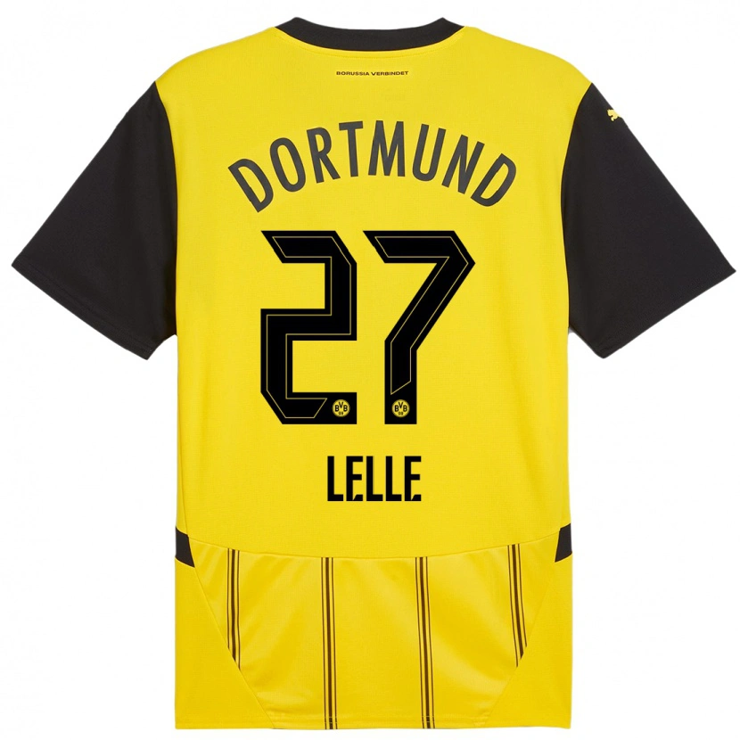 Danxen Niño Camiseta David Lelle #27 Amarillo Negro 1ª Equipación 2024/25 La Camisa