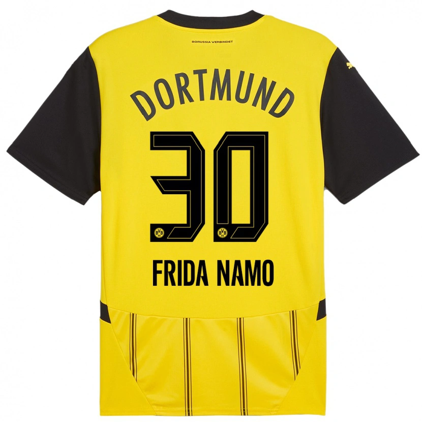 Danxen Niño Camiseta Ronning Frida Namo #30 Amarillo Negro 1ª Equipación 2024/25 La Camisa