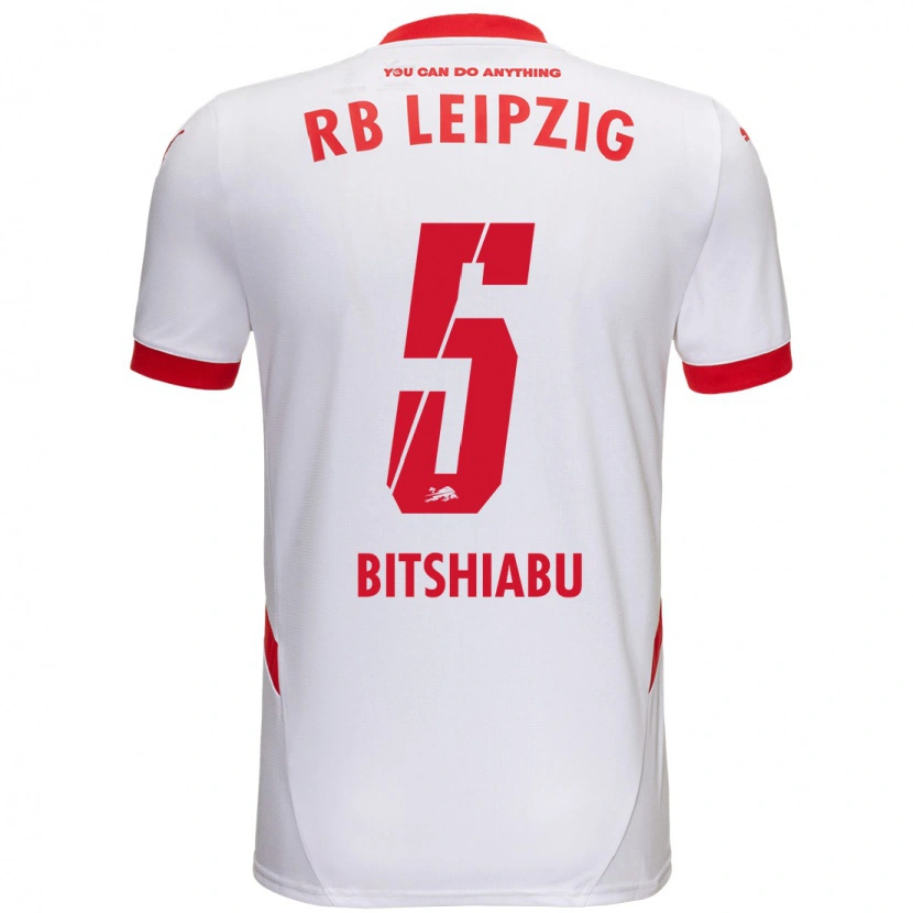 Danxen Niño Camiseta El Chadaille Bitshiabu #5 Blanco Rojo 1ª Equipación 2024/25 La Camisa