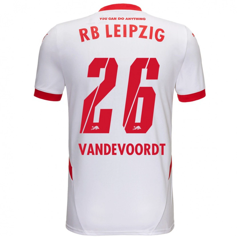 Danxen Niño Camiseta Maarten Vandevoordt #26 Blanco Rojo 1ª Equipación 2024/25 La Camisa