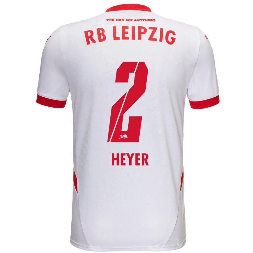 Danxen Niño Camiseta Friedrich Heyer #2 Blanco Rojo 1ª Equipación 2024/25 La Camisa