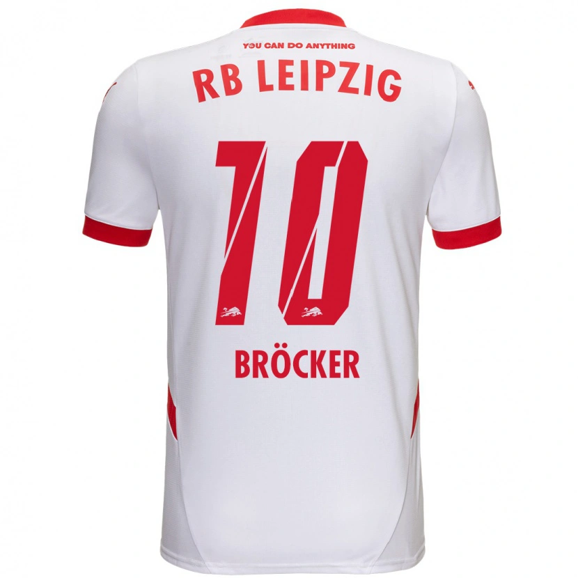 Danxen Niño Camiseta Mads Bröcker #10 Blanco Rojo 1ª Equipación 2024/25 La Camisa