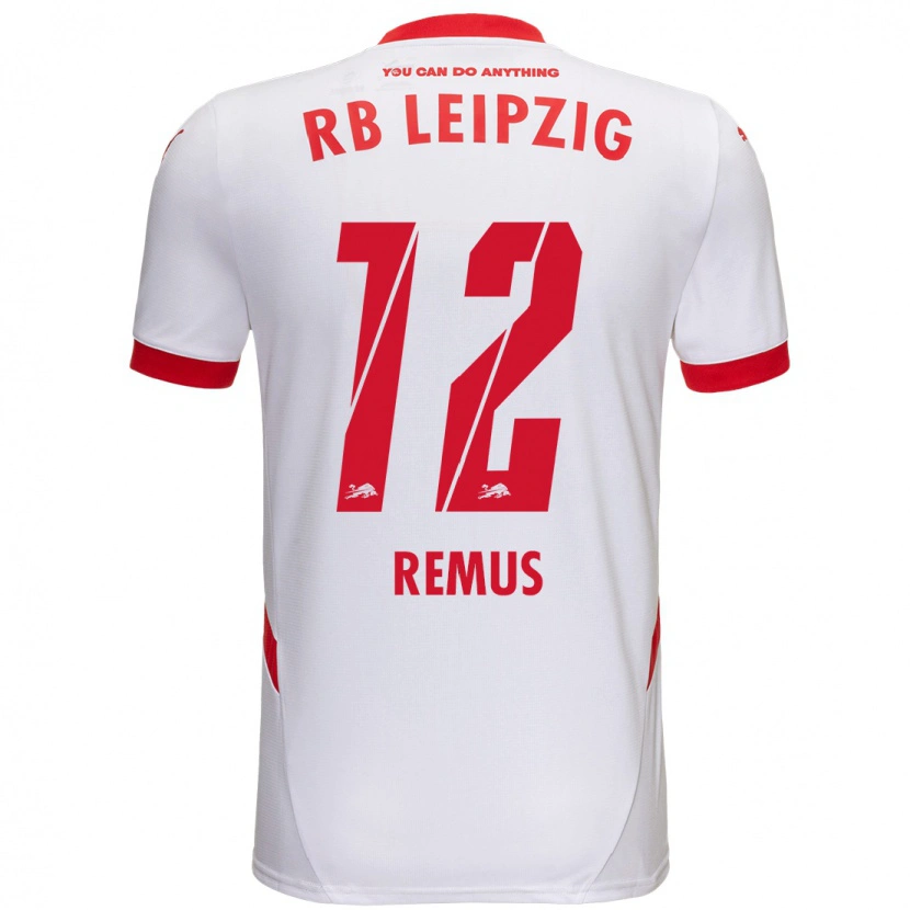 Danxen Niño Camiseta Niklas Remus #12 Blanco Rojo 1ª Equipación 2024/25 La Camisa