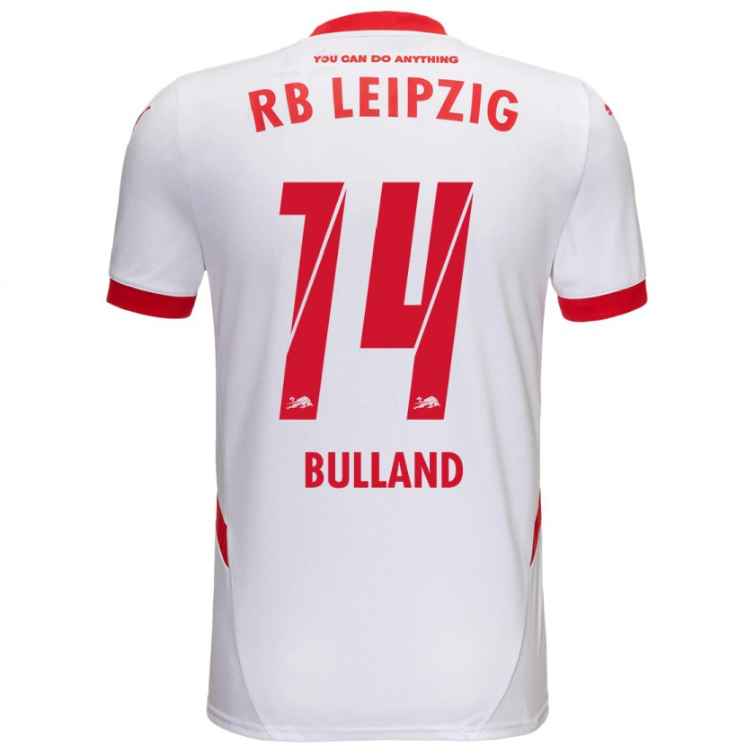 Danxen Niño Camiseta Anton Bulland #14 Blanco Rojo 1ª Equipación 2024/25 La Camisa