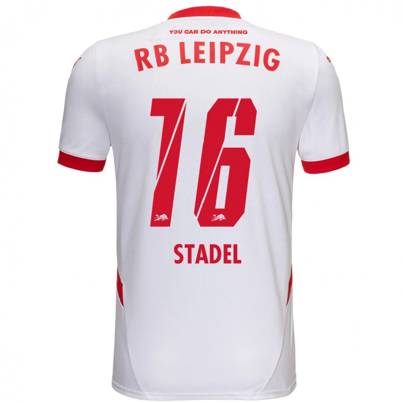 Danxen Niño Camiseta Maddox Stadel #16 Blanco Rojo 1ª Equipación 2024/25 La Camisa