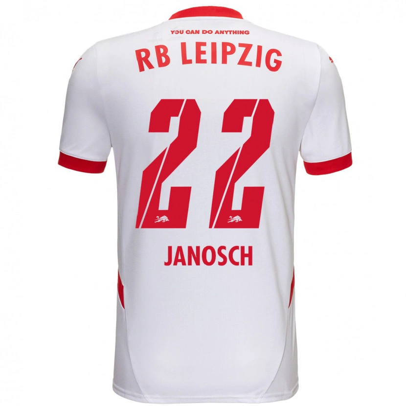 Danxen Niño Camiseta Luca Janosch #22 Blanco Rojo 1ª Equipación 2024/25 La Camisa