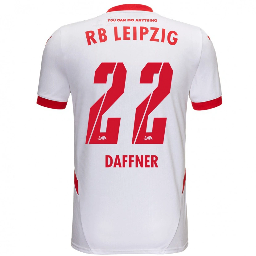 Danxen Niño Camiseta Felix Daffner #22 Blanco Rojo 1ª Equipación 2024/25 La Camisa