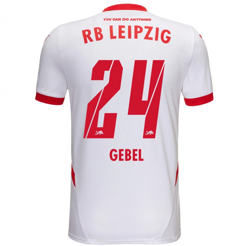 Danxen Niño Camiseta Viggo Gebel #24 Blanco Rojo 1ª Equipación 2024/25 La Camisa