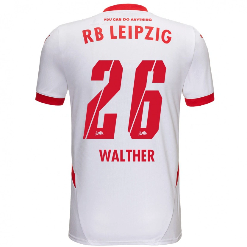 Danxen Niño Camiseta Mika Walther #26 Blanco Rojo 1ª Equipación 2024/25 La Camisa