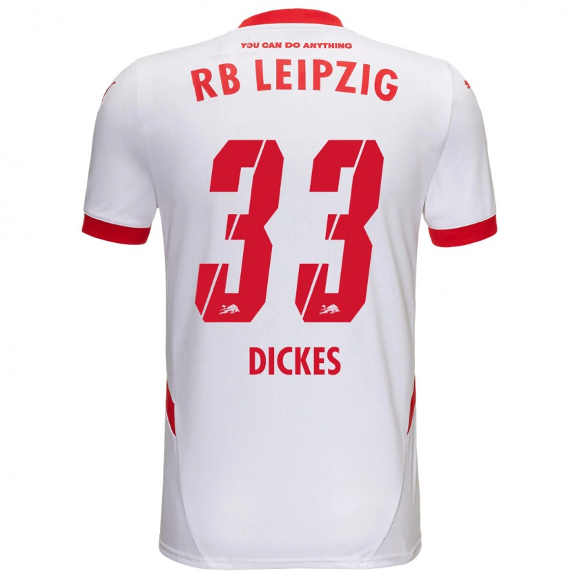 Danxen Niño Camiseta Fernando Dickes #33 Blanco Rojo 1ª Equipación 2024/25 La Camisa