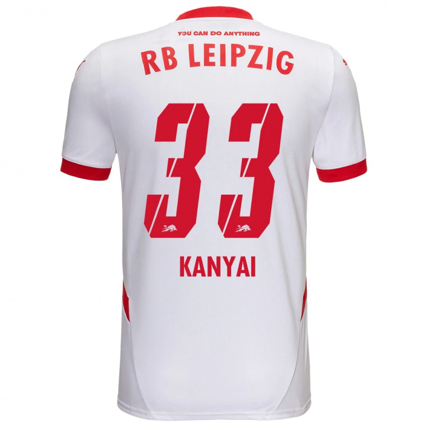 Danxen Niño Camiseta Janos Kanyai #33 Blanco Rojo 1ª Equipación 2024/25 La Camisa