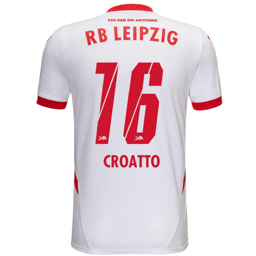 Danxen Niño Camiseta Michela Croatto #16 Blanco Rojo 1ª Equipación 2024/25 La Camisa