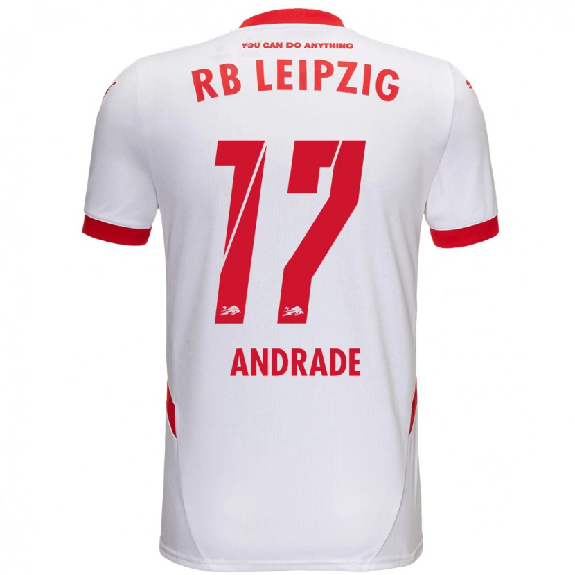 Danxen Niño Camiseta Lydia Andrade #17 Blanco Rojo 1ª Equipación 2024/25 La Camisa