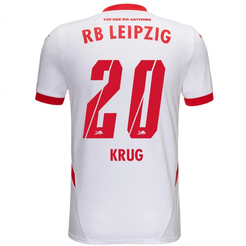 Danxen Niño Camiseta Victoria Krug #20 Blanco Rojo 1ª Equipación 2024/25 La Camisa