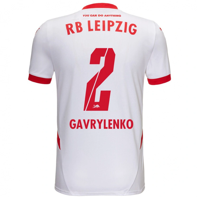 Danxen Niño Camiseta Oleksandr Gavrylenko #2 Blanco Rojo 1ª Equipación 2024/25 La Camisa