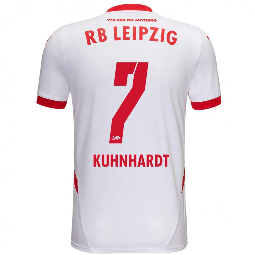 Danxen Niño Camiseta Paul Kühnhardt #7 Blanco Rojo 1ª Equipación 2024/25 La Camisa