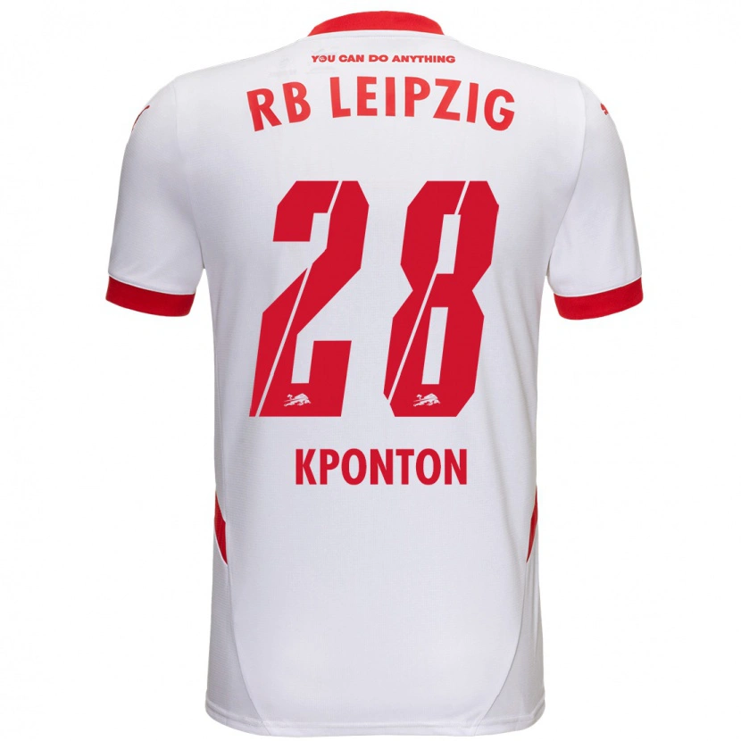 Danxen Niño Camiseta Marwan Kponton #28 Blanco Rojo 1ª Equipación 2024/25 La Camisa