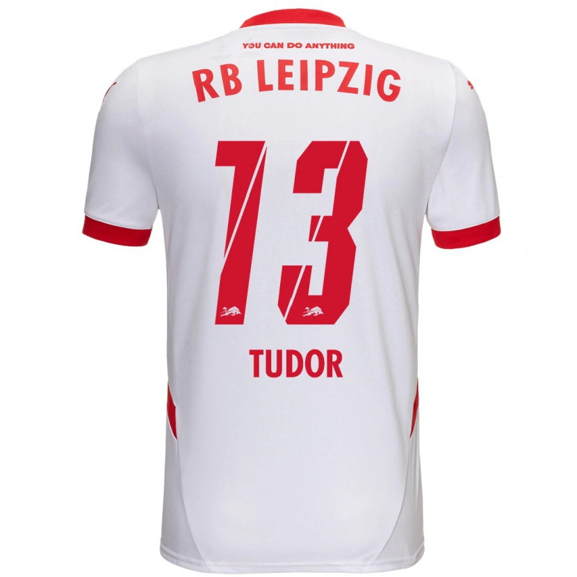 Danxen Niño Camiseta Aaron Tudor #13 Blanco Rojo 1ª Equipación 2024/25 La Camisa