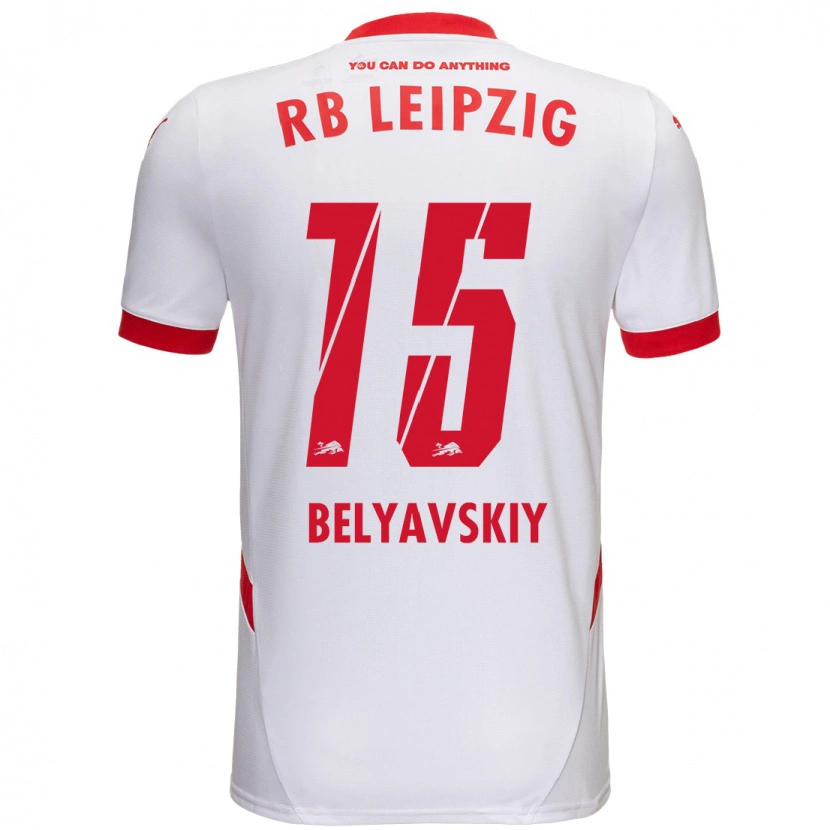 Danxen Niño Camiseta David Belyavskiy #15 Blanco Rojo 1ª Equipación 2024/25 La Camisa