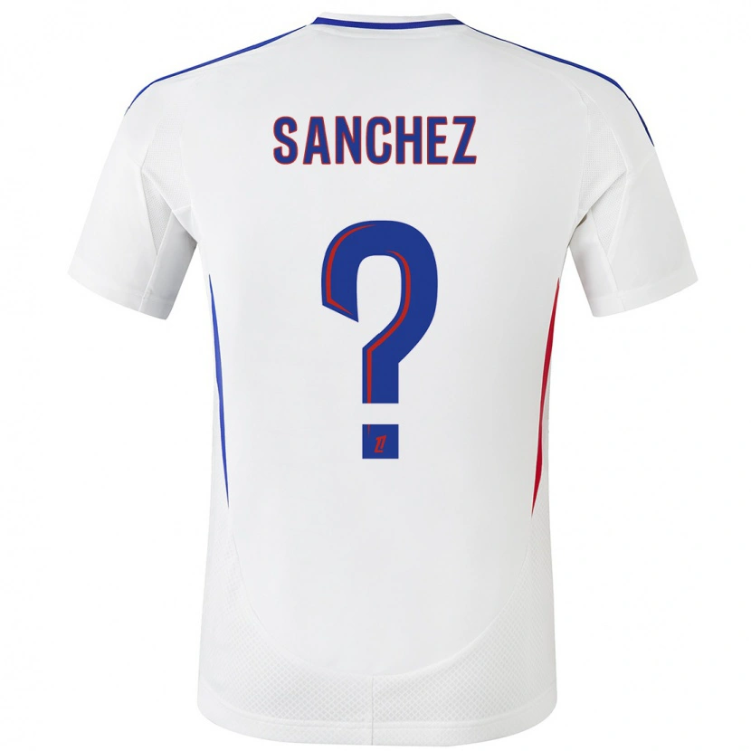 Danxen Niño Camiseta Florent Sanchez #0 Blanco Azul 1ª Equipación 2024/25 La Camisa