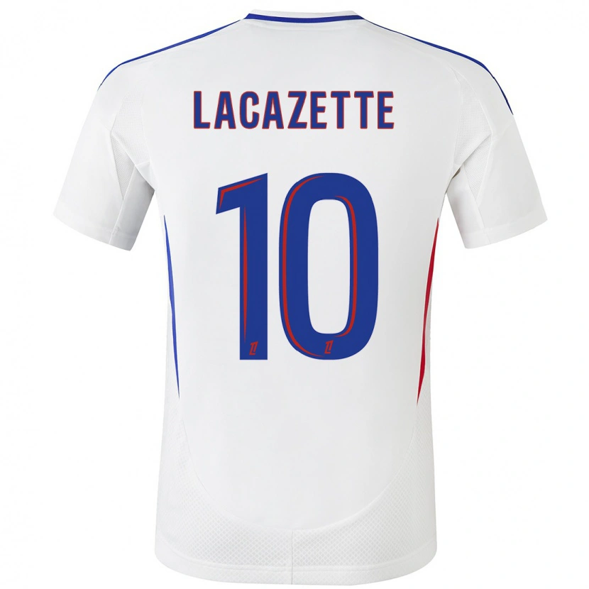 Danxen Niño Camiseta Alexandre Lacazette #10 Blanco Azul 1ª Equipación 2024/25 La Camisa